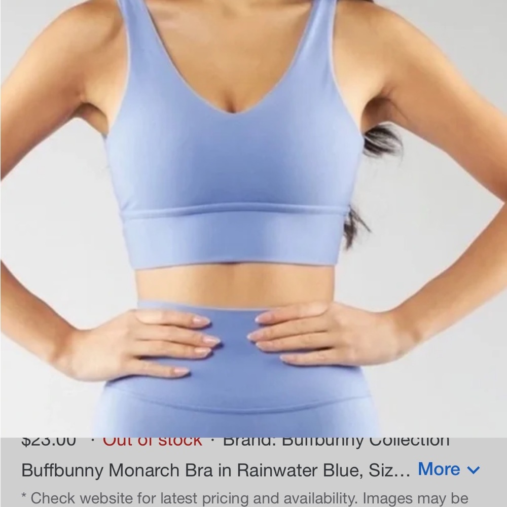 Buffbunny Monarch Bra Size XL Rainwater Blue
